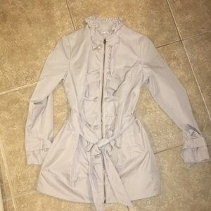 Silver Trench Raincoat with belt